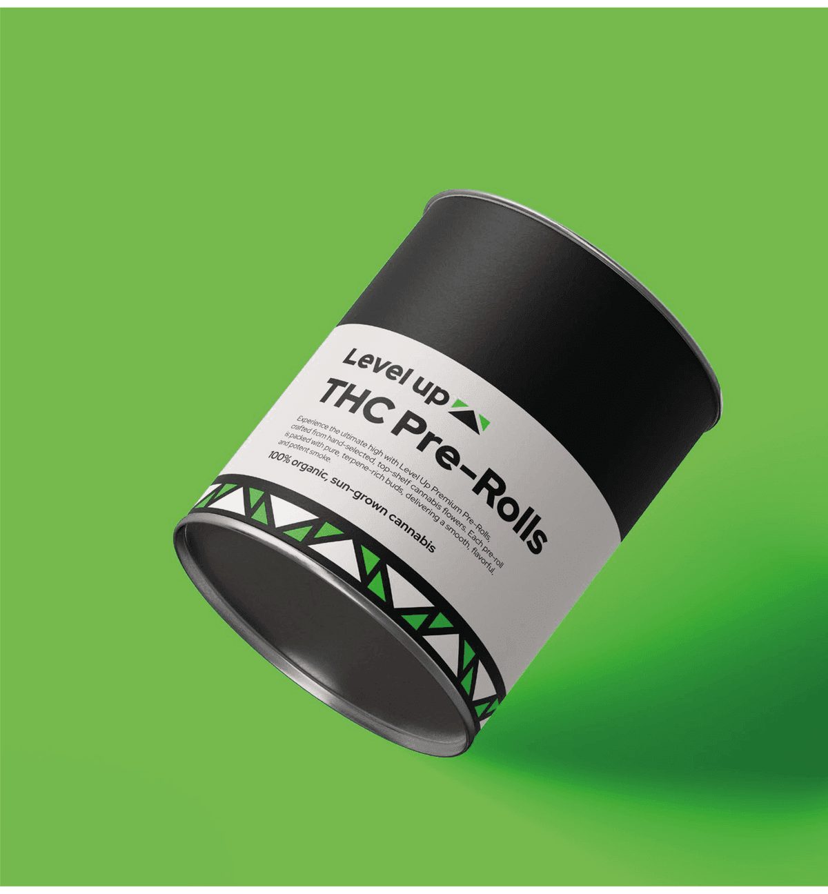 Producto Level Up sobre fondo verde