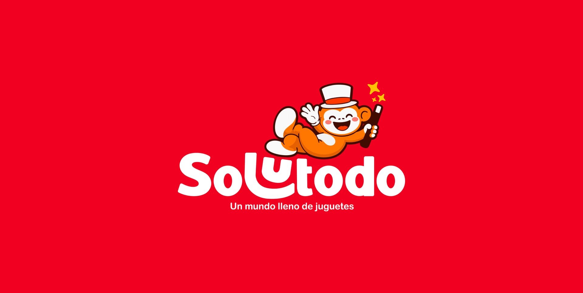 Solutodo — identidad de marca con Lunin sobre fondo rojo