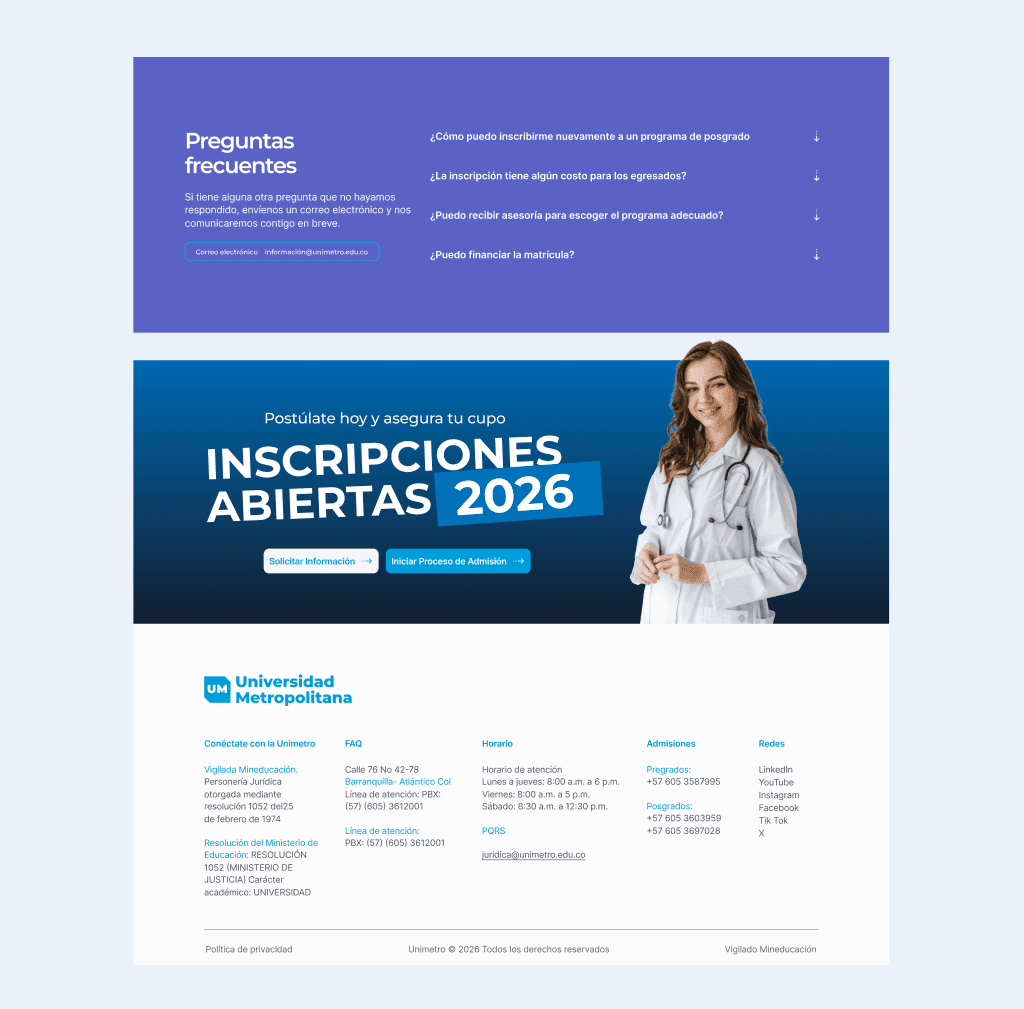 Unimetro — preguntas frecuentes e inscripciones